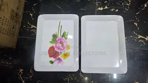 Melamine Serving Tray with Flowers
