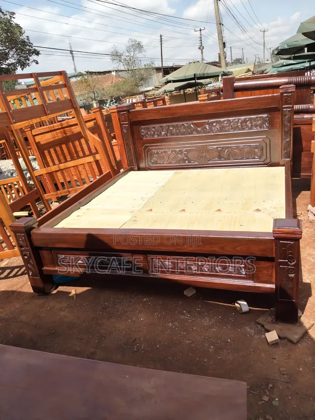 Dark Walnut King Size Bed - 1