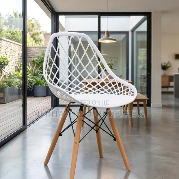 White Eames Chair - Modern Dining & Café Chair - 1