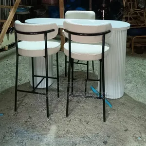 Counter Table with 3 Chairs - White