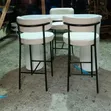Counter Table with 3 Chairs - White - 2