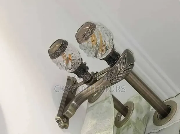 Antic Gold Double Cobra Mabano ya Curtain Rod - 1