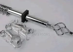 2m Curtain Rods Zinazoweza Kurekebishwa - Fedha na Dhahabu