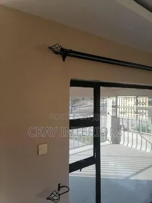 Black 2m Adjustable Curtain Rod