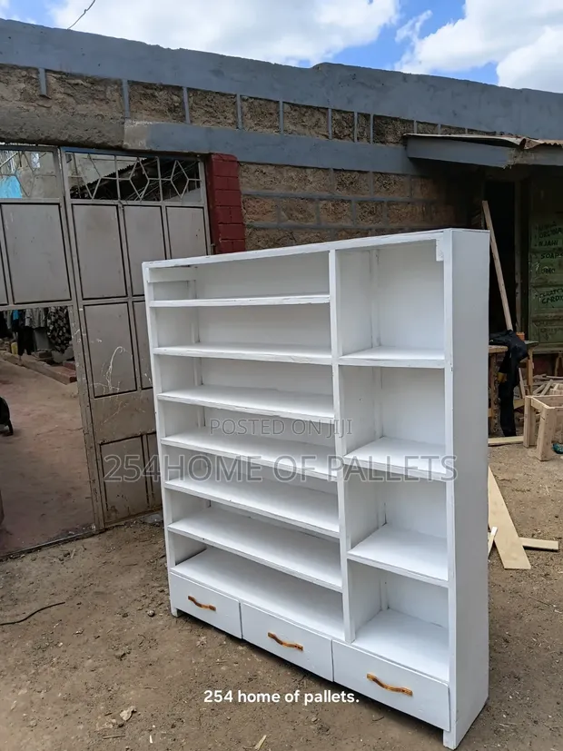 5x6 Pallet Rack ya Viatu na Mifuko - Nyeupe - 1