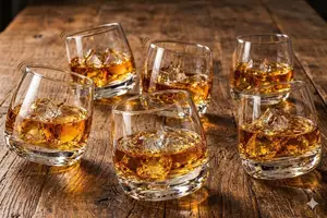 Seti ya Vipande 6 vya Vioo vya Whiskey Vinavyozunguka