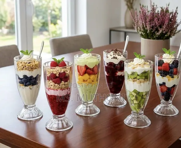 6-Piece Footed Ice Cream & Sundae Glassware Set - 1