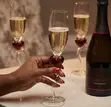 6 Pcs Crimson Heart Champagne Flutes - 2