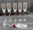 6 Pcs Crimson Heart Champagne Flutes - 3