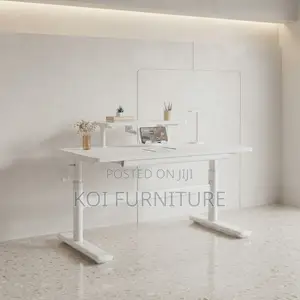 1200mm White Manual Standing Height Adjustable Desk