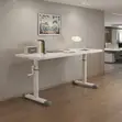 1200mm White Manual Standing Height Adjustable Desk - 2