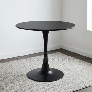 Meza ya Kulia ya Mzunguko Nyeusi ya Pedestal