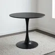 Round Black Pedestal Dining Table - 1