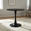 Round Black Pedestal Dining Table - 2