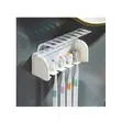 5-Slot Wall Mount Toothbrush Holder with Cover - 1