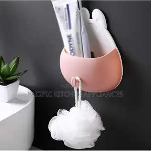 1pc Wall Mounted Seamless Toothbrush & Toothpaste Holder