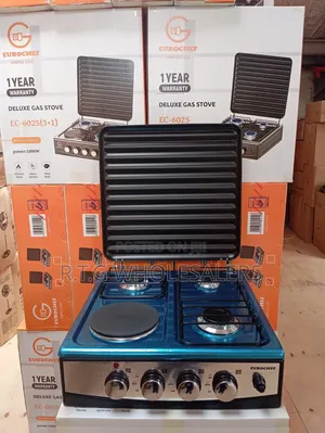 Eurochef Jiko la Gesi 3+1 na Plate ya Moto