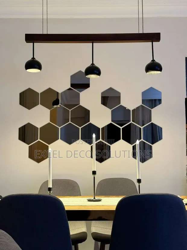 Hexagonal Decorative Mirrors (Set of 12) - 1