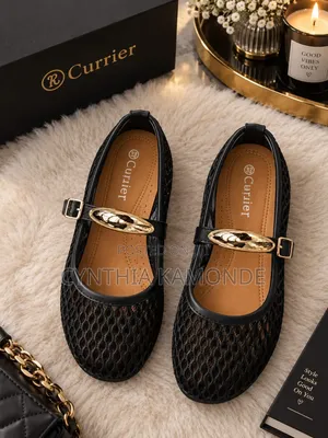 Buckle Mesh Ballerina Flats