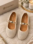 Buckle Mesh Ballerina Flats - 2
