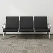 Executive 3 Seater Office Waiting Bench - Black - 4