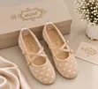 Love Heart Mesh Ballerina Flats - 1