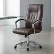 Kiti cha Ofisi cha Brown Leather Ergonomic - 2