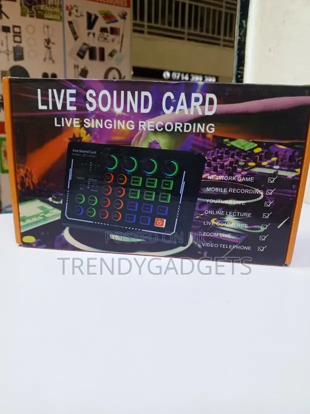 Live Sound Card Audio Mixer with Voice Changer & Effects - 1