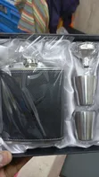 Hip Whisky Bottle Flask na Vikombe 2 vya Tot (200ml) - 2