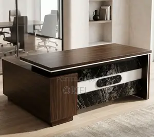 1600mm L-Shaped Manager Office Desk - Brown