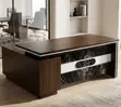 1600mm L-Shaped Manager Office Desk - Brown - 1