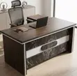 1600mm L-Shaped Manager Office Desk - Brown - 2