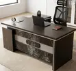 1600mm L-Shaped Manager Office Desk - Brown - 4