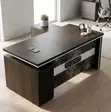1600mm L-Shaped Manager Office Desk - Brown - 5