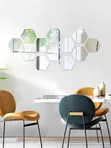 12 Pcs Hexagonal Mirrors - Modern Wall Decor - 1