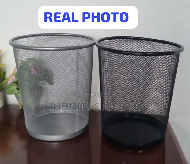 9L Metallic Mesh Dust Bin - Nyeusi - 1