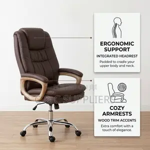 Brown Swivel Leather Office Chair