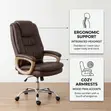 Brown Swivel Leather Office Chair - 1