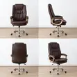 Brown Swivel Leather Office Chair - 2
