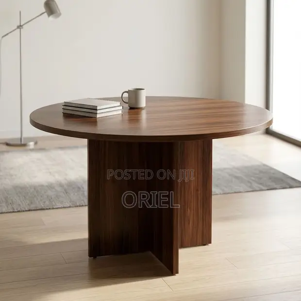Round Corporate Meeting Table - Brown - 1