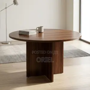 Round Corporate Meeting Table - Brown