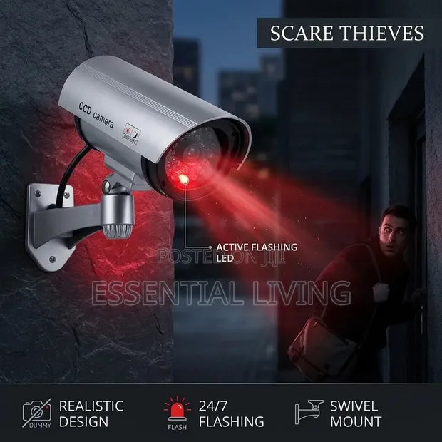 Kamera Bandia ya CCTV Inayofanana na Halisi yenye Mwanga Mwekundu Unaowaka - 1