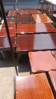 Mahogany Table and 6 Stools - 1