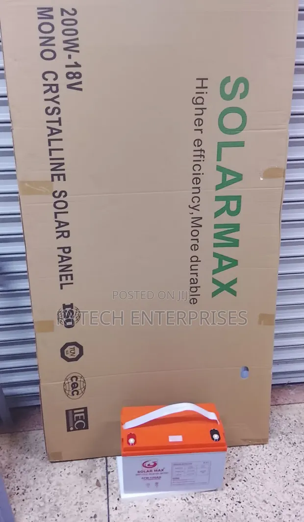 Solarmax 200W Solar Panel + 100Ah Solar Battery - 1