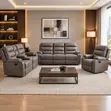 Recliner Sofa ya Premium - Ngozi ya Kahawia - 3
