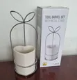 Love Shape Ceramic Tool Barrel Set with Gold or Silver Metal Stand - 2