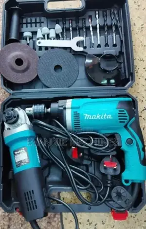 Makita Combo Drill na Grinder Set Mpya Kabisa