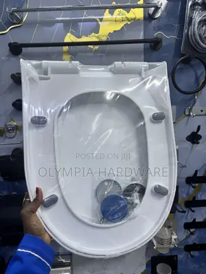 Kifuniko cha Toilet Nyeupe Rahisi na Fittings