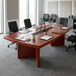 Meza ya Mkutano ya Mahogany 2.4m - 1