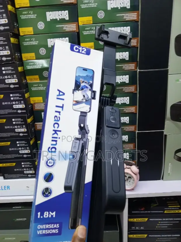 C12 1.8M Extendable AI Tracking Selfie Stick Tripod - 1